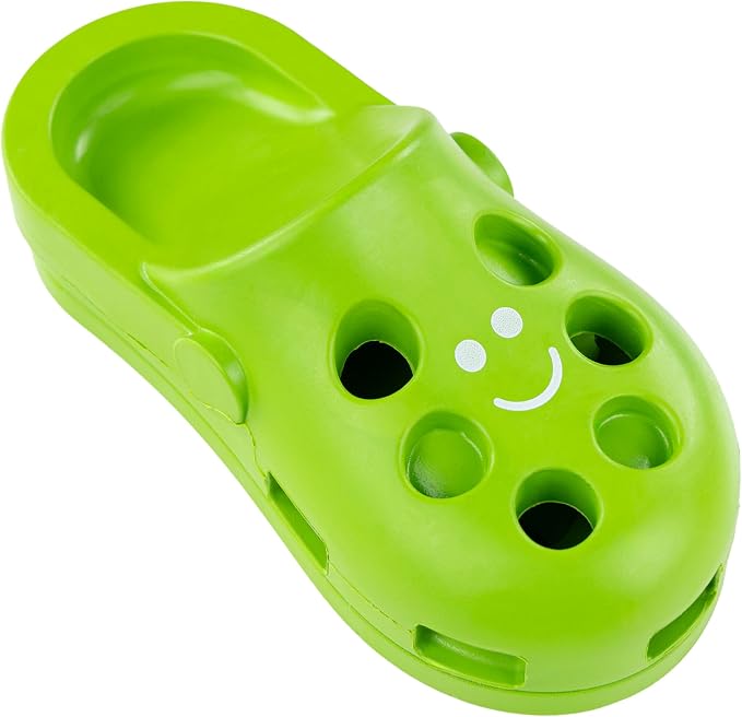Fuzzl Clog Large Treat Toy for Dogs Puzzle Enrichment Shoe – Natural Rubber Chew Toy – Durable, Interactive Cognitive Feeder – Eco-Friendly, Non-Toxic & Dishwasher Safe – Green