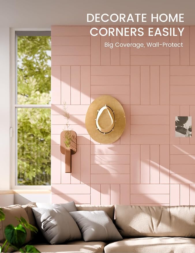 Fluxynara Felt Bulletin Board & Cork Board Alternative, Pink | 36" x 24" Pin board, Removable Adhesive Tabs, Easy Install Without Wall Damage, For Home Office Decor