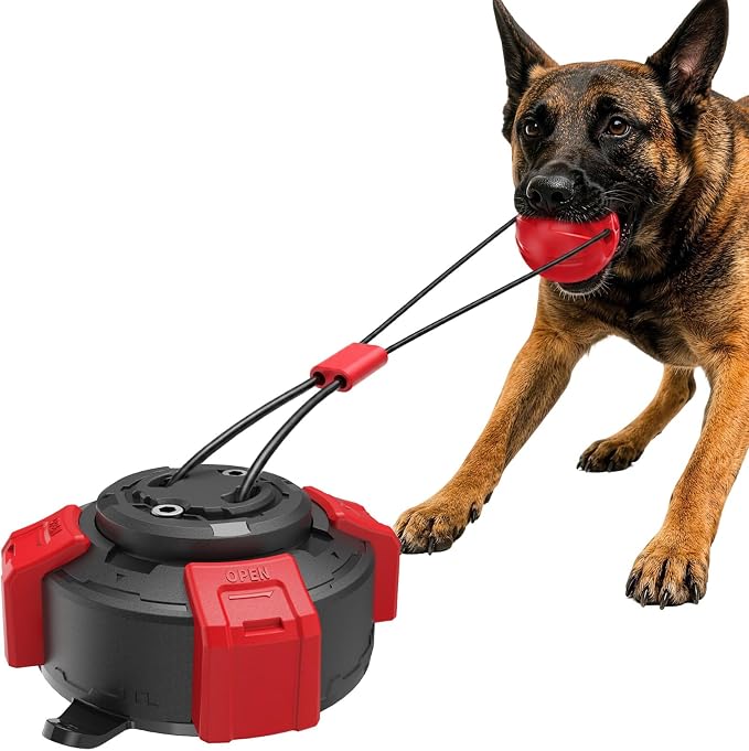Upgraded Strong Suction Cup Tug of War Dog Toys to Keep Them Busy (Red)