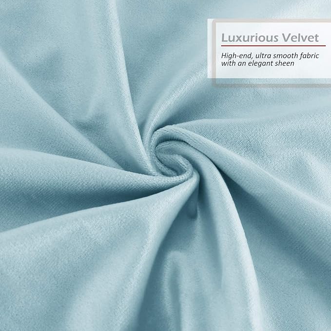 Throw Pillow Inserts Pack of 2 with Velvet Soft Solid Decorative Square Throw Pillow Covers Set for Sofa Couch Car Bedroom, 20X20 Throw Pillows Inserts with 18x18 Washable Cushion Covers, Aqua Blue