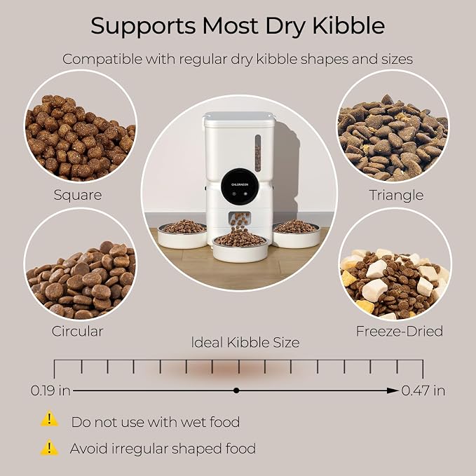Automatic Cat Feeder for 3 Cats, 6L 5G WiFi Feeder, Slow Feed, Warm White | 3-bowl system with app scheduling, 15-day battery backup, stainless steel bowls, and sealed freshness protection.