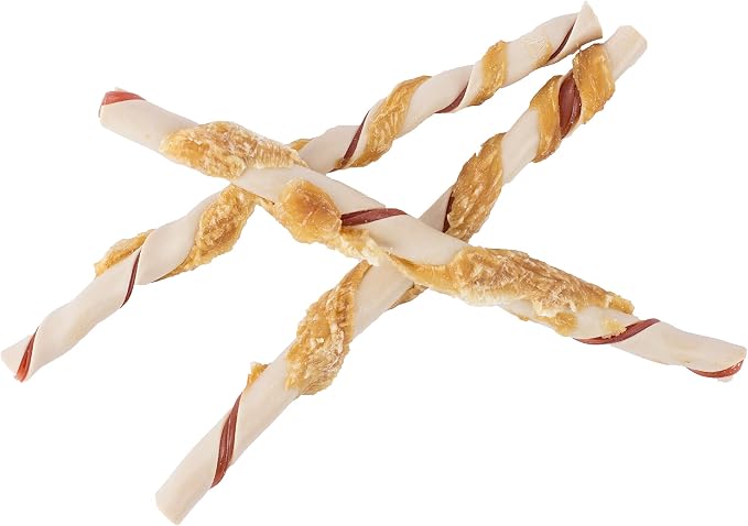 DreamBone Chicken Wrapped Twist Stick Rawhide-Free Dog Treats, 50 Count | Daily Chew, Digests Safely and Completely, Made With Real Protein, Chicken and Veggies, For Adult Dogs