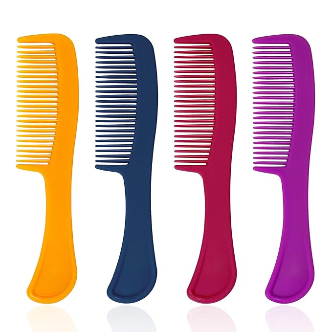 Combs Bulk Individually Wrapped Pocket Travel Hair Combs for Women, Men and Kids, Bulk Comb for Homeless Hotel Shelter Home Charity(purple, raspberry, yellow, blue, Pack of 60)