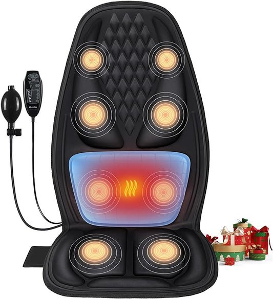 Back Massager for Chair with 8 Motors, Massage Chair Pad, Seat Massager with Lumbar Support,Heating Pad for Home/Office/Wife/Husband/Christmas