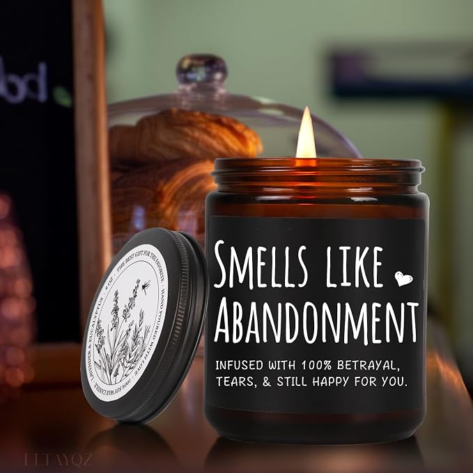 Funny Retirement Scented Candle Gifts for Woman Men, Smells Like Abandonment Candle, Leaving Job, Goodbye, Going Away, Moving Away Gift Candles for Coworkers Friends Boss, Work Bestie, Nurse Teacher13