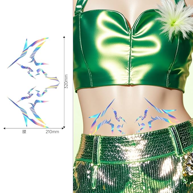 Temporary Tattoo Stickers – 8 PCS Colorful Movie Anime Kpop Theme Purple Tattoos Realistic Waterproof Body Art for Cosplay, Halloween, and Party Makeup(For Full Body)