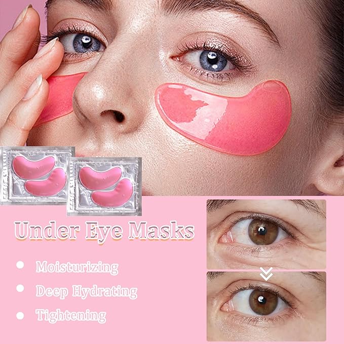 30Pairs Eye Mask & Lip Mask,Under Eye Patches for Puffy Eyes,Lip Mask Skincare,Mothers Day Gifts,Teacher Appreciation Gifts,Bridesmaid Gifts,Bulk Gifts,Bachelorette Party Favors,Birthday Party Favors