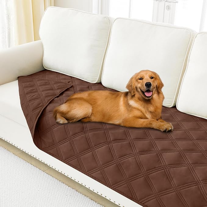 Smiry Waterproof Dog Bed Cover, Reversible Pet Blanket for Sofa Couch | Soft Washable Dog Blanket, Leakproof Couch Cover for Dogs Cats & Furniture Protection, 40x70, Brown/Brown