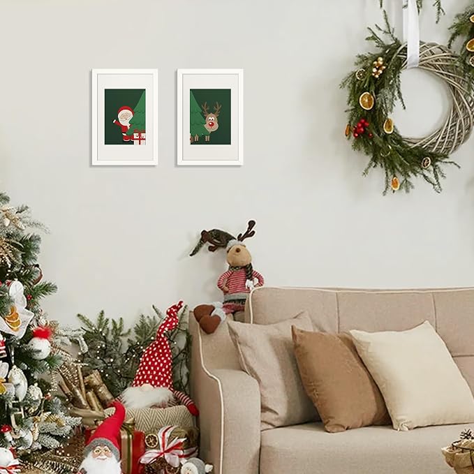 upsimples 8x12 Picture Frame, Gallery Wall Frames Set of 5, White | Photo Frame Collage Wall Decor, 6x8 Picture Frame with Mat for Family, Baby, Hallway, Christmas