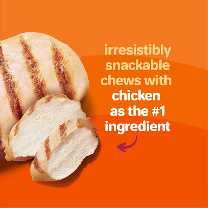 Oinkies Chicken Wrapped Lasting Chew Bone Dog Treats, 25 ct