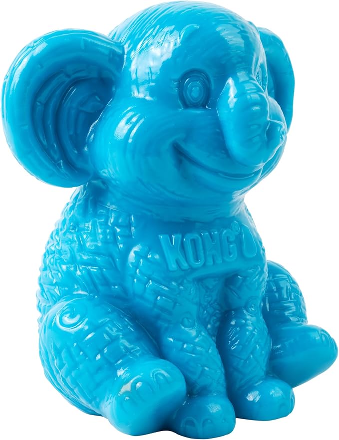 KONG Rewards Zoolooz Treat Dispenser Toy – Interactive Enrichment Puzzle for Dogs – Dispenses Treats & Kibble – Use Ziggies – Assorted Animals (Blue Elephant)