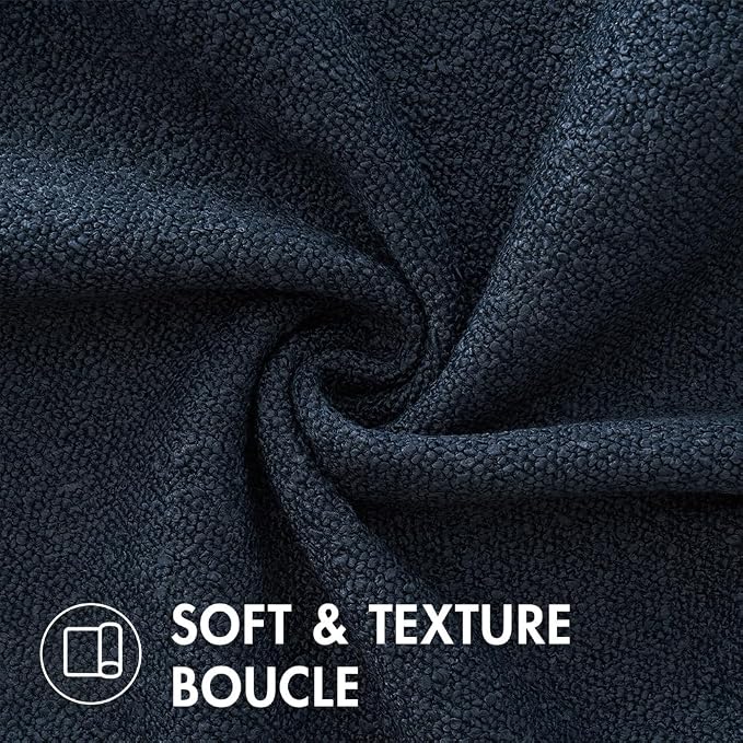 MIULEE 20x20 Decorative Lumbar Boucle Couch Pillow Covers Navy Blue | Set of 2 Textured Neutral Throw Pillow Covers, Accent Solid Pillowcases, Sofa Living Room Home Decor