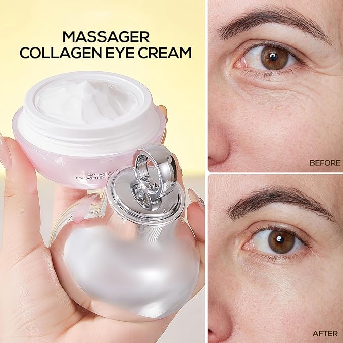 Massage Eye Cream for Dark Circles and Wrinkles, Massaging the Eyes to Promote Rapid Absorption, Firm and Smooth of Fine Lines, Moisturizing, Tired Eye Refreshment