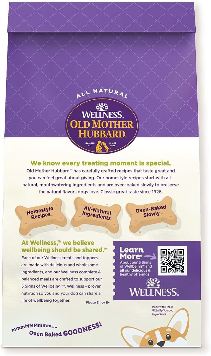 Wellness Old Mother Hubbard Classic Just Vegg'n Dog Biscuits, Natural Training Treats, Sweet Potato, Oats, Apple and Carrot Flavor, Mini Size, 20 oz Bag