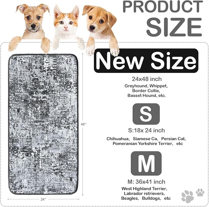 Washable Pee Pads for Dogs, Reusable Puppy Pads 24"x 48" 2 Pack | Leak-Proof, Super Absorbent Potty Training Pads With Non-Slip Backing For Crates, Floor, Playpen, Whelping & Furniture