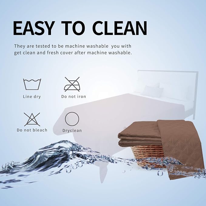 Easy-Going Waterproof Dog Bed Cover, Non-Slip Pet Blanket, 52x82in, Brown | Leakproof Couch Cover, Machine Washable Furniture Mattress Protector, Soft Sofa Mat For Dogs, Pet Friendly