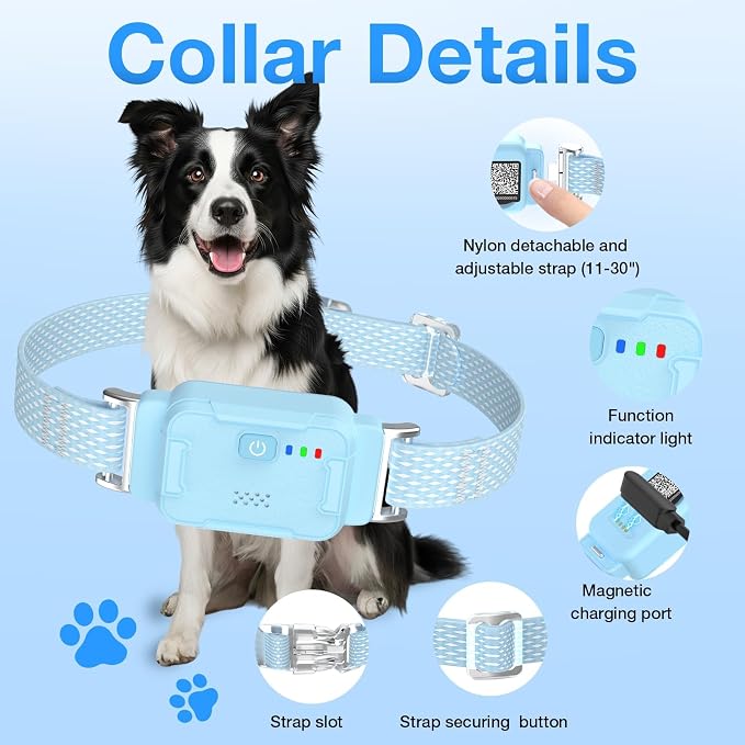 AOZOOM Electric Dog Fence,GPS Wireless Virtual Fence Dog Collar,Blue | Smart GPS Dog Collar,GPS Pet Tracker with App-Supported,Adjustable IPX7 Water-Resistant Electric Fence Collar for Outdoor,