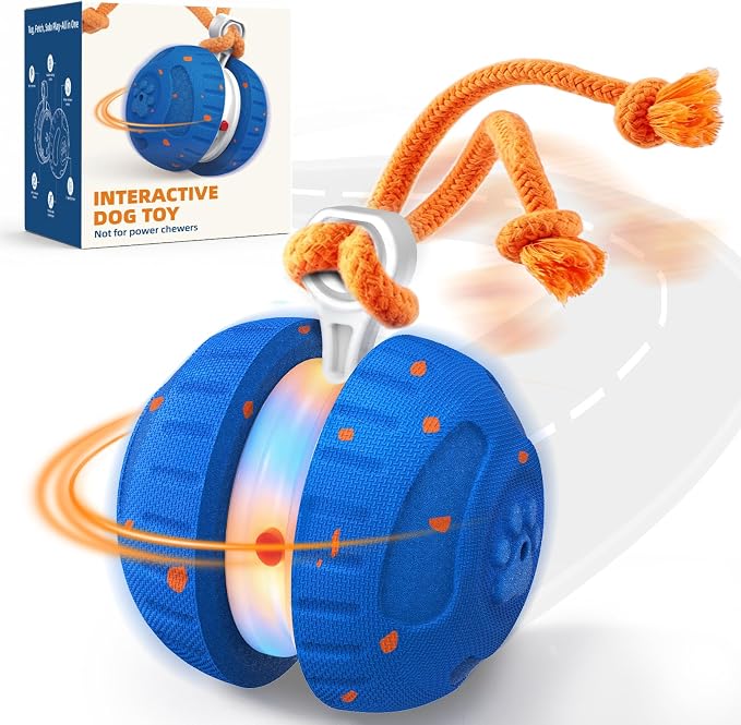 Pamlulu Interactive Dog Toys for Small & Medium Dogs, Rechargeable Motion Activated Rolling Dog Ball with 2 Speed Modes, Touch to Wake, USB-C Automatic Moving Ball for Indoor Boredom Relief