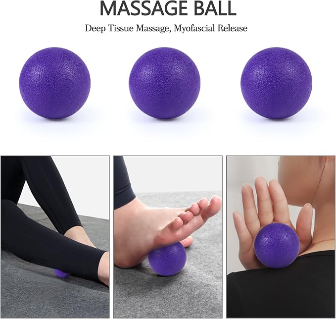 JOYENERGY 5 in 1 Foam Roller Set, Trigger Point Foam Roller Patented, Massage Roller Stick, Massage Ball, Stretching Strap for Deep Tissue Massager for Muscle Pilates Yoga Whole Body