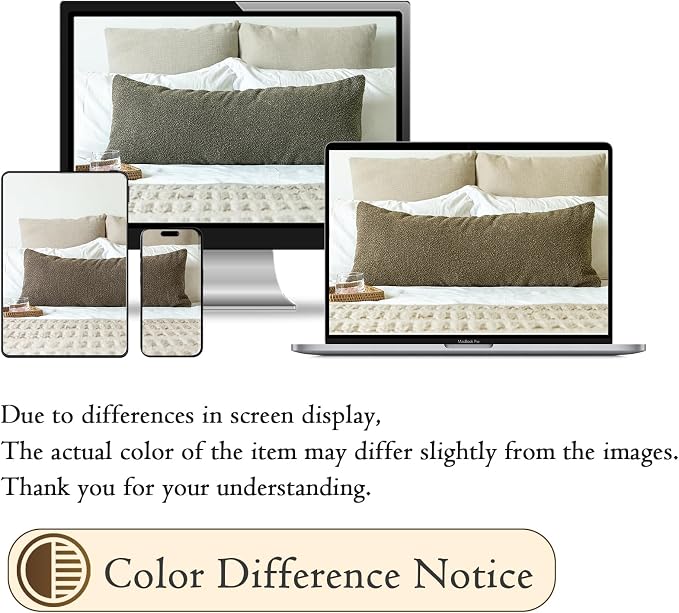 JoraLion 14x36 inch Boucle Lumbar Pillow Cover, Dark Brown Woven Texture Neutral Long Pillow Cover Breathable Cushion Case for Couch Sofa Bed Living Room Home Decor (Cover Only)