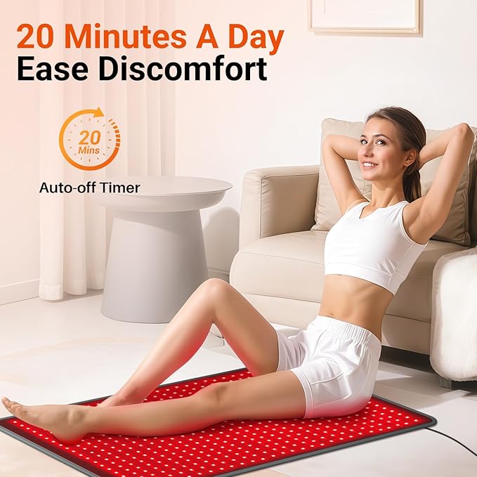Comfytemp 41.5'' x 26'' Red Light Therapy Mat for Body, FSA Eligible HSA Near Infrared Light Therapy Pad with 560 LEDs, 660nm & 850nm Light Blanket for Back Belly Knee Waist Leg Joint Muscle, 96W