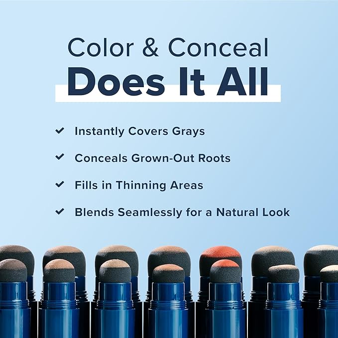 TRUHAIR Jumbo Color & Conceal Waterproof Root Touch Up Hair Color for Gray Hair Coverage - Instant Root Cover Up Hair Powder for Women & Men - Bald Spot Concealing, Hairline Filling (Red)