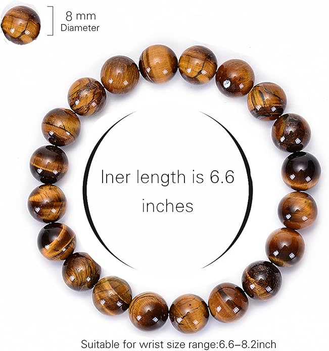 Tigers Eye Protection Handmade Bracelet Best Present For Men Women Attract Wealth Chakra Feng Shui Stretchy Beaded Bracelets Lucky Friendship Bracelet
