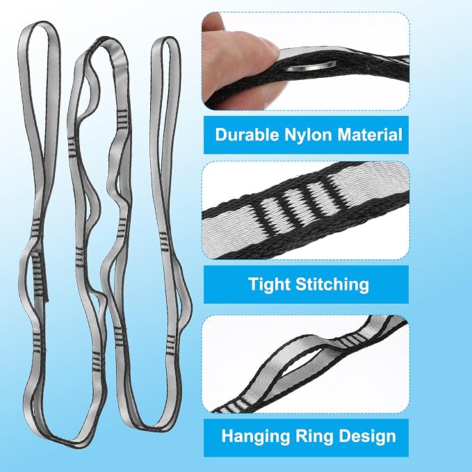 PATIKIL Daisy Chain Straps, Strong Climbing Strap Adjustable Nylon Chain Sling with Loops for Aerial Yoga Hammock Swing