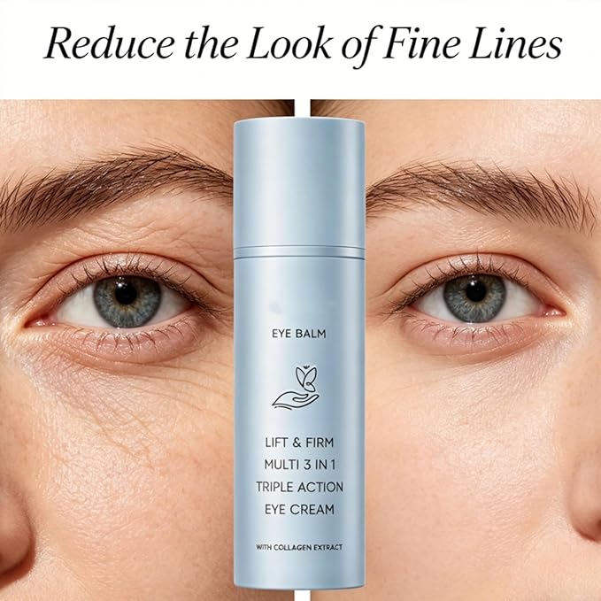 Korean Under Eye Balm, Hydrating Eye Balm Stick for Mature Skin, Collagen-Infused Multi Balm, Firming and Smoothing Eye Care Stick, Lightweight 3-in-1 Formula for Fine Lines (2pcs)