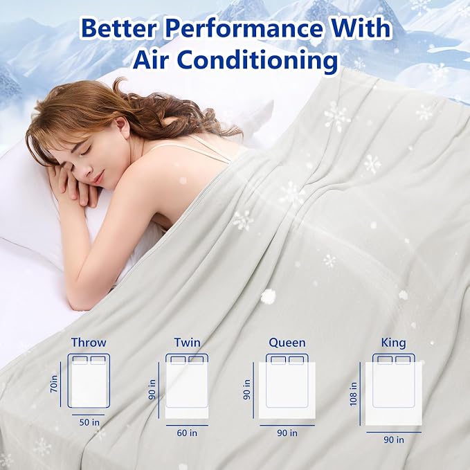 Cooling Blanket(60"x90"Twin Size)for Night Sweats Absorbs Heat to Keep Adults, Children Cool on Warm Nights, Q-Max 0.5 Cooling blankets for Hot Sleepers, Ultra-Cool Lightweight Blanket for Bed | Absorbs Heat Cold Summer Blanket for Night Sweats & Menop...