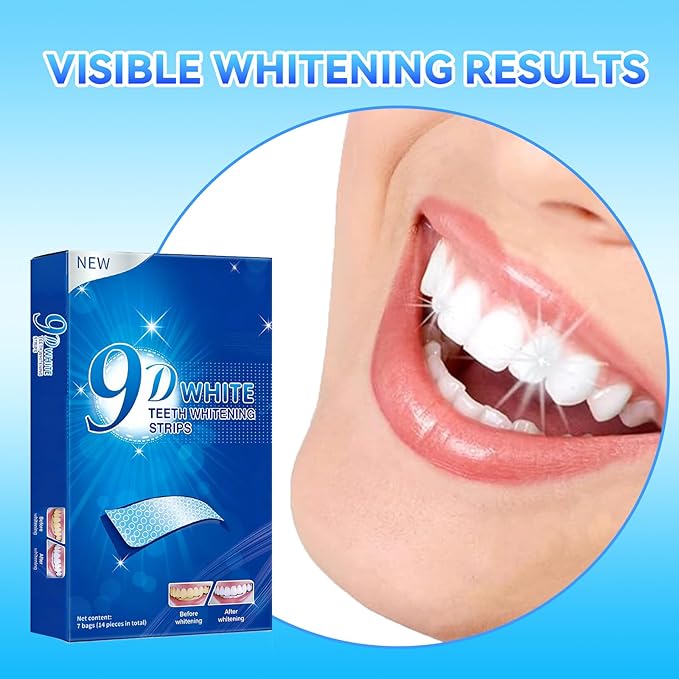 UNUNOT Teeth Whitening Strips - 9D Teeth Whitening Kit Professional Effects, Non-Sensitive Teeth Whitener for Enamel Safe, 14 Strips (7 Day Treatment) Remove Stains for a Brighter Smile, Mint
