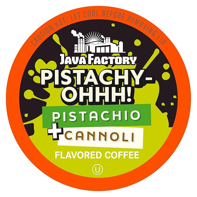 Java Factory Flavored Coffee Pods, Pistachy OHHH, Compatible with K Cup Brewers, 80 Count