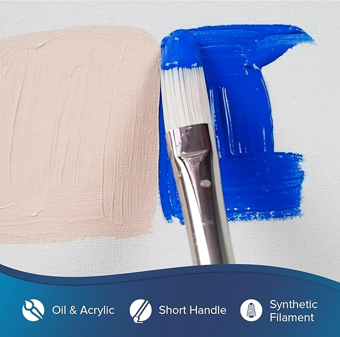 Silver Brush Limited 1903S-2 Bristlon Filbert Paintbrush for Oil, Acrylic, and Heavy Body Paints, Size 2, Short Handle