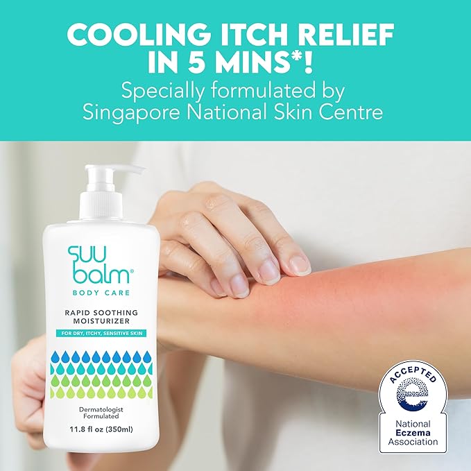 Suu Balm Intense Itch Relief Cream, Anti Itch Lotion for Sensitive Skin, Eczema, Psoriasis & Extreme, Very Severe & Dry Skin, Derm Formula, Menthol & Ceramides, 11.83 fl oz
