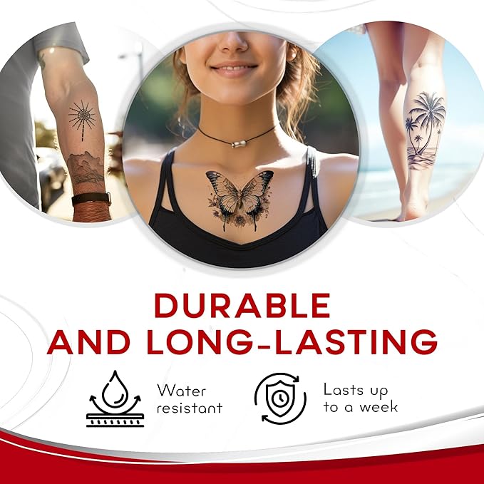 BubblePop! Printable Temporary Tattoo Paper for Laser Printer - Skin-Safe, Water-Resistant Tattoo Paper for Printer - Make Your Own Temporary Tattoos with Blank 8.5x11” Sheets - 10 Set