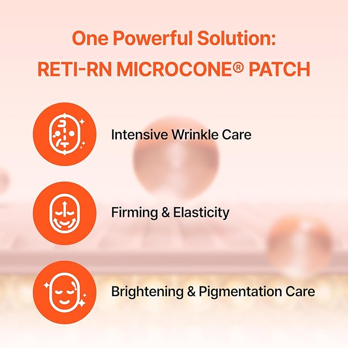 Wrinkle Patches ACROPASS RETI-RN Microcone, Deep Wrinkle, PDRN 10,000 ppm, Retinol 3,300 IU/g, Hyaluronic Acid, Anti-Aging (T shape, 4 Count)