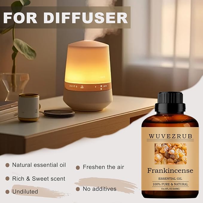 Frankincense Essential Oils, 240ML Pure and Natural Essential Oil for Aromatherapy Diffuser - Frankincense /8 Fl Oz