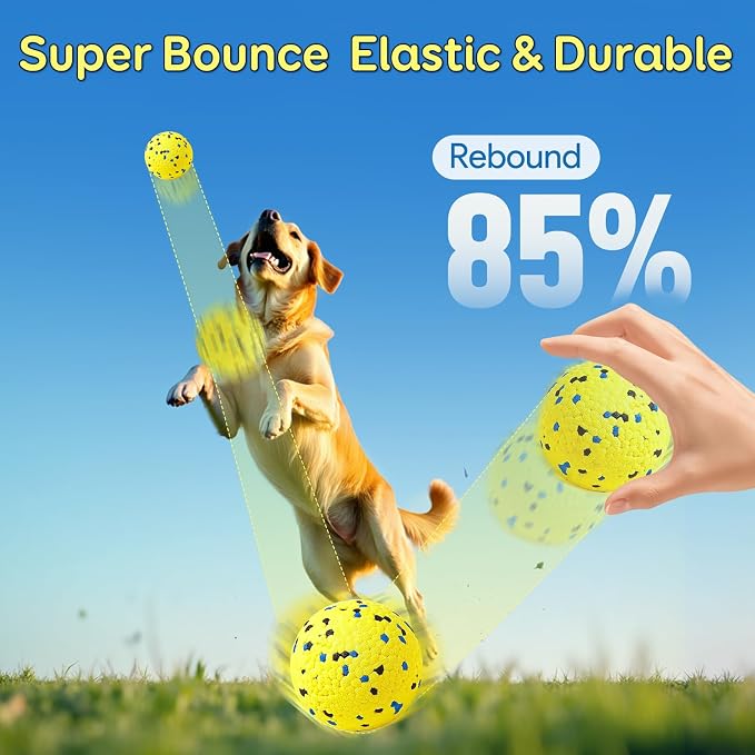 Kimee Dog Balls Tennis Balls Dog Chew Toys for Aggressive Chewers ETPU 4Pcs