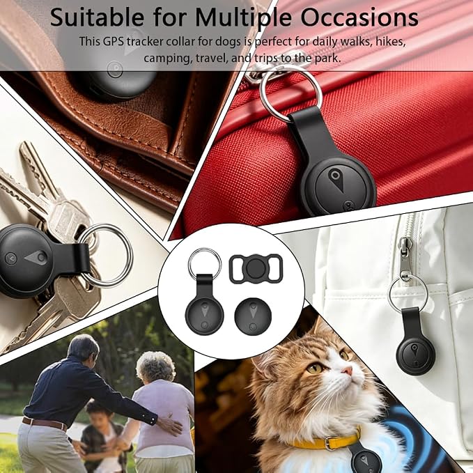 Pet GPS Tracker for Dogs/Cats,Smart Location Collar,Works with iOS Find My