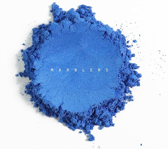 MARBLERS Blue Mica Powder [Gentle Blue] 4oz (113g) | Cosmetic Grade | Epoxy Resin Pigment | Dye | Non-Toxic, Vegan, Cruelty-Free | Lip Gloss, Nails, Body Butter, Bath Bomb, Candle & Soap Making