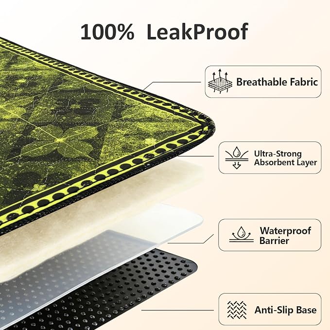 Washable Pee Pads for Dogs, Reusable Puppy Potty Training Pads, Ultra-Absorbent Thick Waterproof Leak-Proof Non-Slip Pads & Mat for Crate, Playpen, Floor, Whelping & Housebreaking , 2 Pack 18"x24"