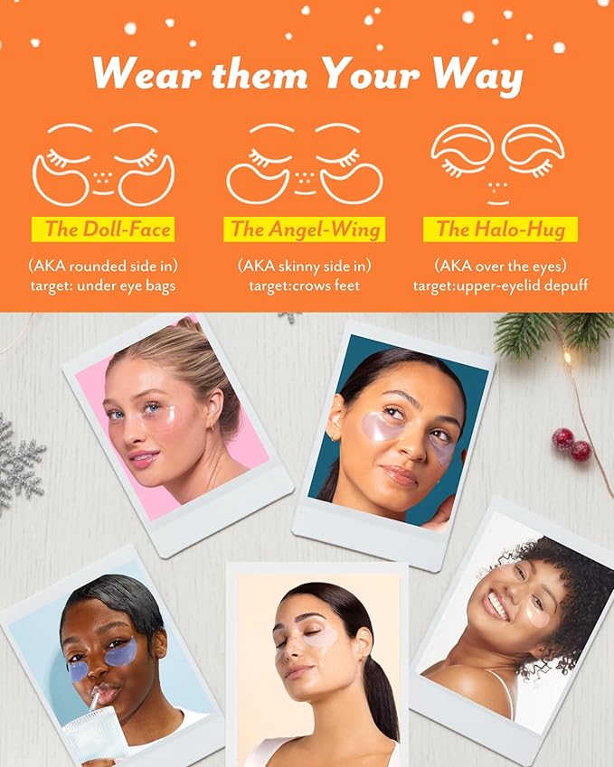 Patchology Patching All The Way Gift Set – Hydrating Under Eye Masks with Collagen, Retinol, Hyaluronic Acid – Beauty Stocking Stuffer with 5 Pairs for Puffy Eyes, & Fine Lines (Limited Edition)