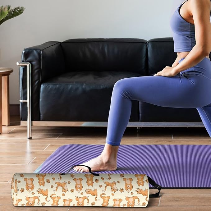 Yoga Mat Bag with Adjustable Shoulder Strap and Handle Zipper, 30in Wide x 6.3in Diameter for Yoga Mat Storage