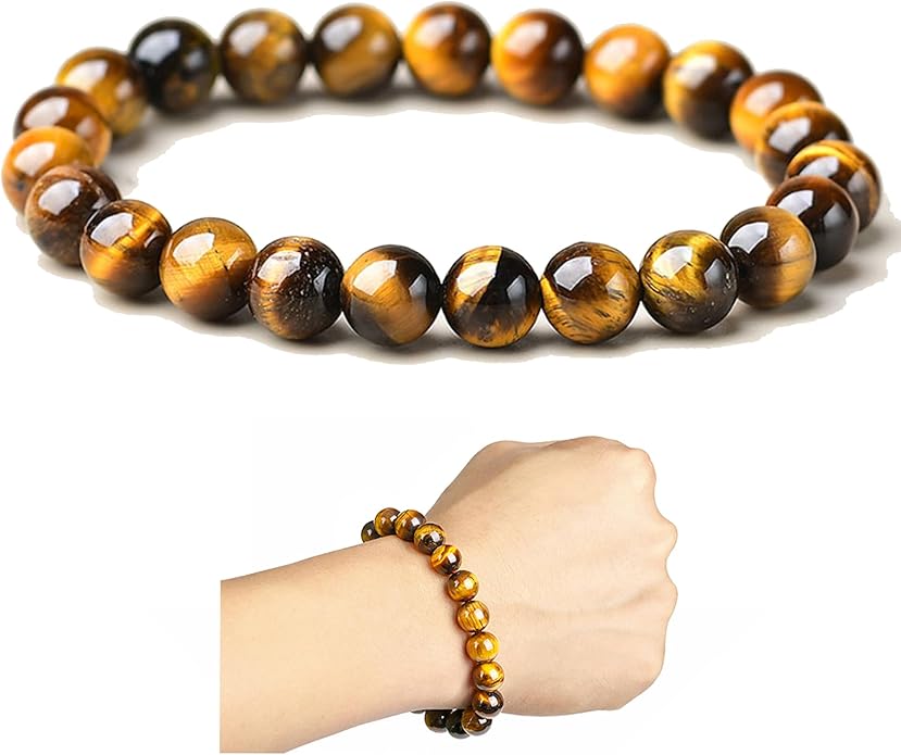 Tigers Eye Protection Handmade Bracelet Best Present For Men Women Attract Wealth Chakra Feng Shui Stretchy Beaded Bracelets Lucky Friendship Bracelet