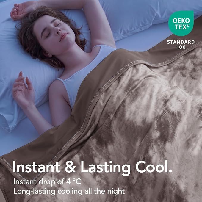 Cooling Blanket King Size 90"x104" for Hot Sleepers | Cold Summer Soft Blanket for Bed Couch and Travel Absorbs Heat Q-Max>0.35 Cool Lightweight Throw for Night Sweats Menopause