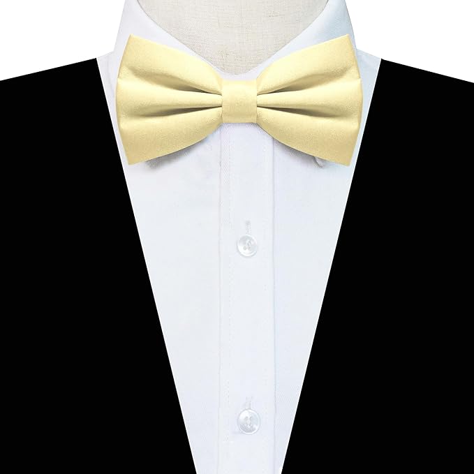 JEMYGINS Solid Color Pre-tied Bow Tie Adjustable Bowtie for Men