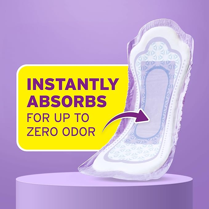 Poise Incontinence Pads & Postpartum Incontinence Pads, 6 Drop Ultimate Absorbency, Long Length, 42 Count, Packaging May Vary