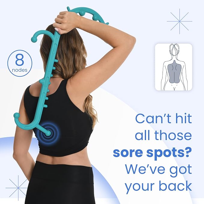 Ranarose Deep Tissue Back & Neck Massager - Back Massager Stick for Pain Relief, Muscle Knot Remover, Trigger Point Massage Tool for Full Body, Shoulders, Legs - Pressure Point Massage Tool