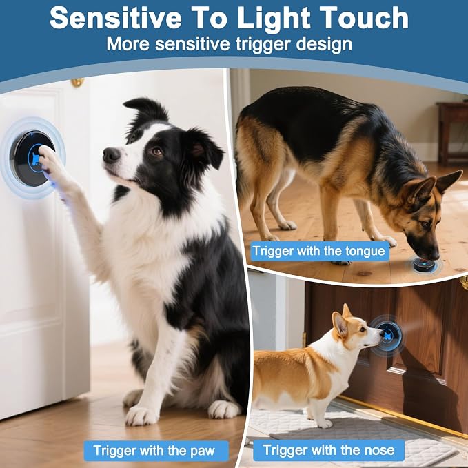 Dog Door Bell 2026 Enhanced Touch, Wireless Doggie Doorbell for Potty Training to Go Outside, IP65 Waterproof, 1000ft Range, 55 Melodies, 5 Modes & Adjustable Volume (1 Button)