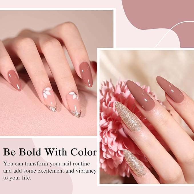 Beautpal Nude Gel Polish 10 Pcs All Seasons Skin Tones Gel Nail Polish Nude Pink Neutral UV Gel Polish Nail Set Salon DIY Manicure Gift Set
